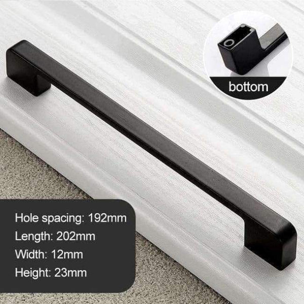 Planet Gates 192mm Hole spacing 96-320mm Cabinet Handle and Knobs Drawer Simple Pull Chest Bookcase Furniture Door Handles Wardrobe Garderobe Hardware Black