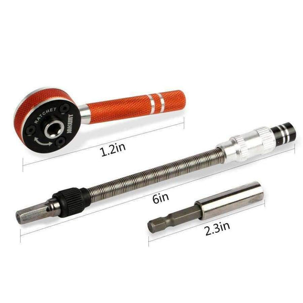 Planet Gates 19pcs Screwdriver Set Multi-functional Mini Ratchet Wrench Bit 1/4" Driver Socket Set Screwdriver Kit Repair Tool