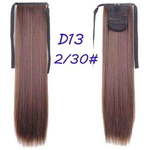 Planet Gates 1B/30HL / 22inches / China 100g/piece 22 inch Long Ponytail Hair Extension Tail Hairpiece Straight Brown Synthetic Women's Hair High Temperature Fiber
