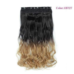 Planet Gates 1B/30HL / 22inches Synthetic Heat Resistant 22" Ombre Wigs Chocolate Brown to Blonde Women Wavy Hair One Piece Clip in Hair Extensions