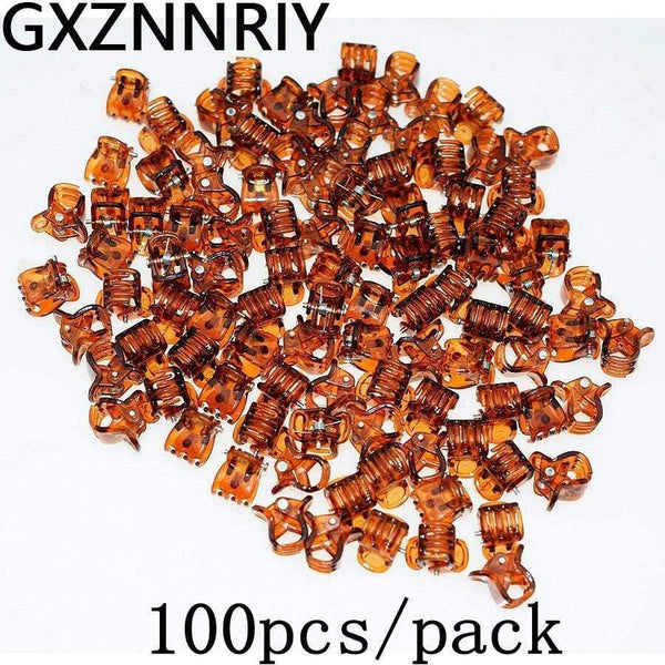 1cm 100pcs/pack Hair Claw Clips for Women Girls Accessories Black Brown Transparent Plastic Mini Claws Hairclip Clamp Gifts