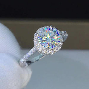 Planet Gates 1ct Carat Moissanite Classic Wedding Rings Women 925 Sterling Silver Platinum Plated Female Rings