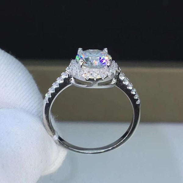 Planet Gates 1ct Carat Moissanite Classic Wedding Rings Women 925 Sterling Silver Platinum Plated Female Rings