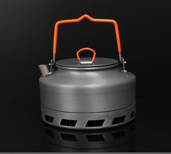 Planet Gates 1L Camping Kettle Heat Exchanger Tea Pot Picnic Kettle Aluminium Alloy