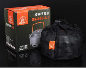 Planet Gates 1L Camping Kettle Heat Exchanger Tea Pot Picnic Kettle Aluminium Alloy