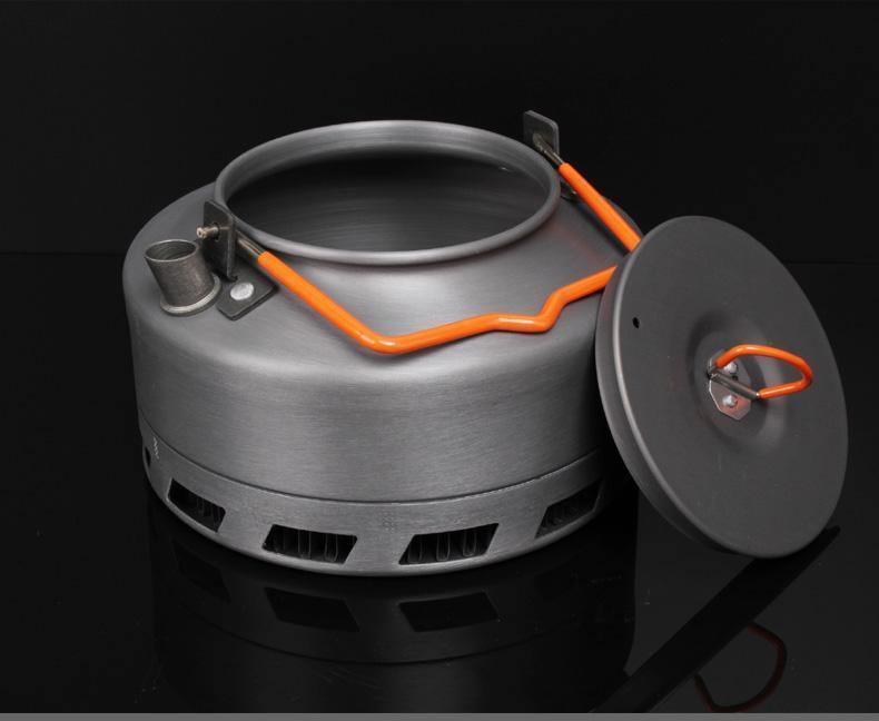 Planet Gates 1L Camping Kettle Heat Exchanger Tea Pot Picnic Kettle Aluminium Alloy