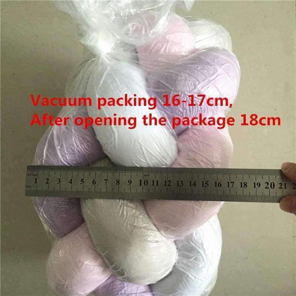 Planet Gates 1M/2M/3M Baby Braided Crib Bumpers Knot Pillow Cushion, Four Tied Newborn Nursery bedding,Cot Room Dector
