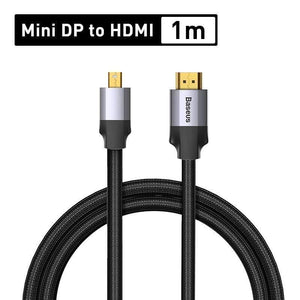 Baseus Thunderbolt to HDMI Cable Mini DisplayPort DP Port to HDMI 4K 60HZ Adapter Cable For Macbook Air Dell Laptop