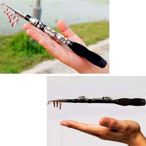 Planet Gates 1m Mini Portable Telescopic Fishing Rod Spinning Carbon Fish Hand Fishing Tackle Sea Rod Fishing Pole 1.0m-2.3m