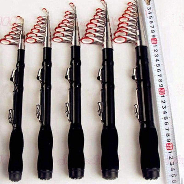 Planet Gates 1m Mini Portable Telescopic Fishing Rod Spinning Carbon Fish Hand Fishing Tackle Sea Rod Fishing Pole 1.0m-2.3m