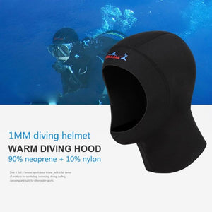 Planet Gates 1MM/3mm Neoprene Protect Hair Swimming Hat Scuba Diving Cap With Shoulder Snorkeling Equipment Hat Hood Neck Cover Swim Wetsuit