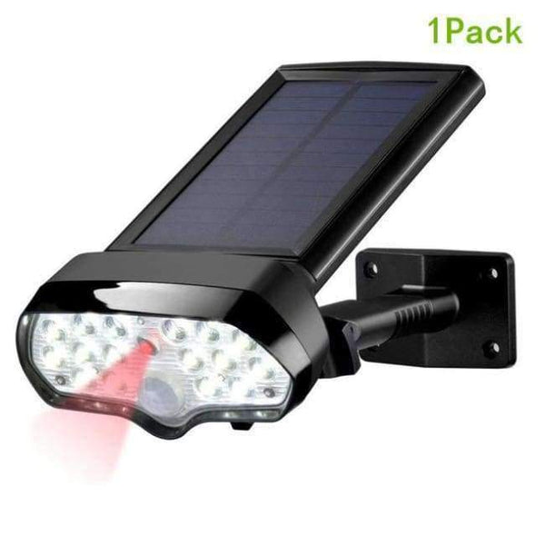 Planet Gates 1Pack Solar Lights Outdoor 17 LEDs Safety & Security Solar Powered Motion Sensor Light with Muti-Angle Adjustable, Wireless Waterproof