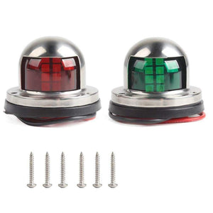Planet Gates 1Pair 12V Stainless Steel Red Green Bow LED Navigation Lights Marine Indicator Spot Light Marine Boat Yacht Sailing Signal Light