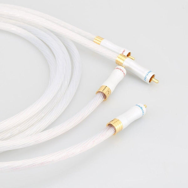 Planet Gates 1pair 5N Silver plated OCC RCA cable Analog cable RCA audio cable Silver plated