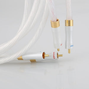 Planet Gates 1pair 5N Silver plated OCC RCA cable Analog cable RCA audio cable Silver plated