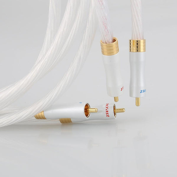 Planet Gates 1pair 5N Silver plated OCC RCA cable Analog cable RCA audio cable Silver plated