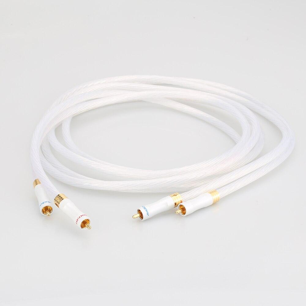 Planet Gates 1pair 5N Silver plated OCC RCA cable Analog cable RCA audio cable Silver plated