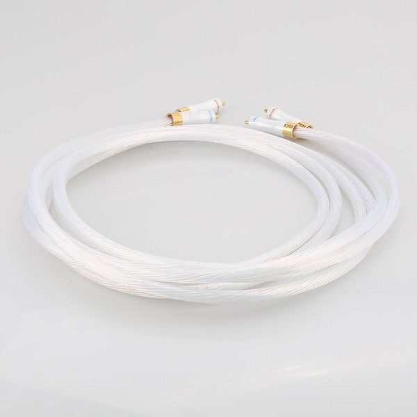 Planet Gates 1pair 5N Silver plated OCC RCA cable Analog cable RCA audio cable Silver plated