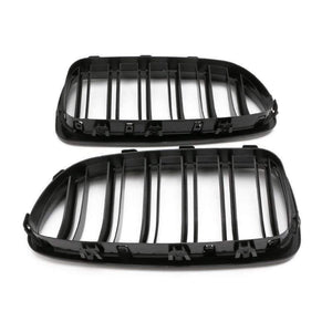 1Pair Gloss Black Kidney Grill Racing Grille Dual Line For BMW F10 F11 F18 5 Series M5 Auto Exterior Parts