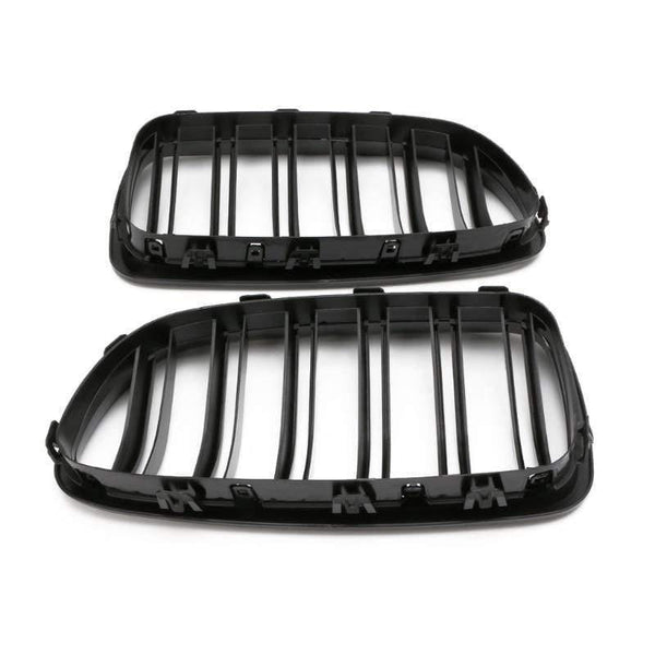 1Pair Gloss Black Kidney Grill Racing Grille Dual Line For BMW F10 F11 F18 5 Series M5 Auto Exterior Parts