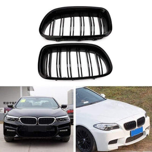 1Pair Gloss Black Kidney Grill Racing Grille Dual Line For BMW F10 F11 F18 5 Series M5 Auto Exterior Parts