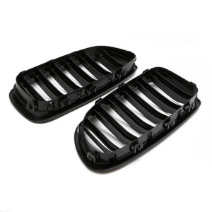 1Pair Gloss Black Kidney Grill Racing Grille Dual Line For BMW F10 F11 F18 5 Series M5 Auto Exterior Parts