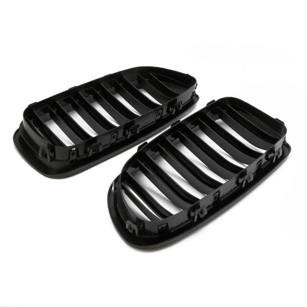 1Pair Gloss Black Kidney Grill Racing Grille Dual Line For BMW F10 F11 F18 5 Series M5 Auto Exterior Parts