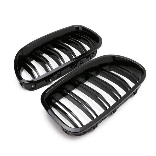 1Pair Gloss Black Kidney Grill Racing Grille Dual Line For BMW F10 F11 F18 5 Series M5 Auto Exterior Parts