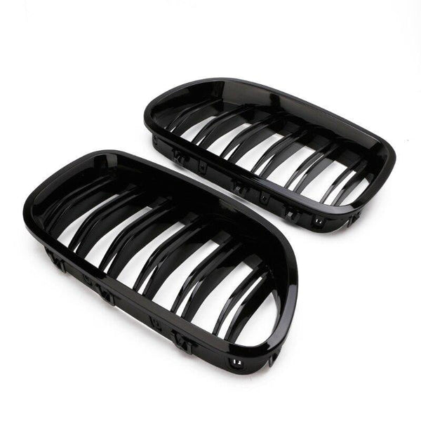1Pair Gloss Black Kidney Grill Racing Grille Dual Line For BMW F10 F11 F18 5 Series M5 Auto Exterior Parts