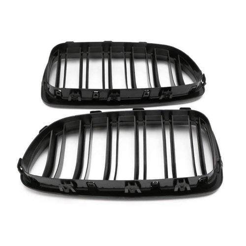 1Pair Gloss Black Kidney Grill Racing Grille Dual Line For BMW F10 F11 F18 5 Series M5 Auto Exterior Parts