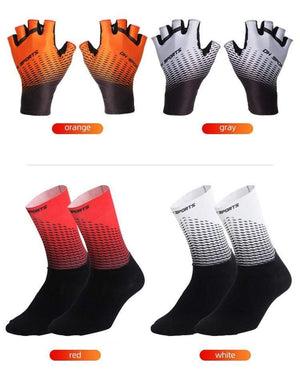 Planet Gates 1Pair Half /Full Finger Cycling Gloves With 1Pair Cycling Socks Men Women Sports Bike Gloves Racing  Bicycle Set