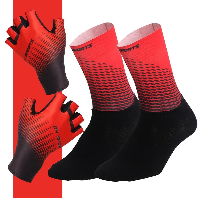 Planet Gates 1Pair Half /Full Finger Cycling Gloves With 1Pair Cycling Socks Men Women Sports Bike Gloves Racing  Bicycle Set