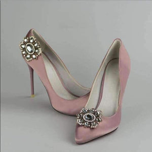 Planet Gates (1pair) luxury classic crystal removable sparkling water drill shoe buckle shoe accessories DIY shoe clips.