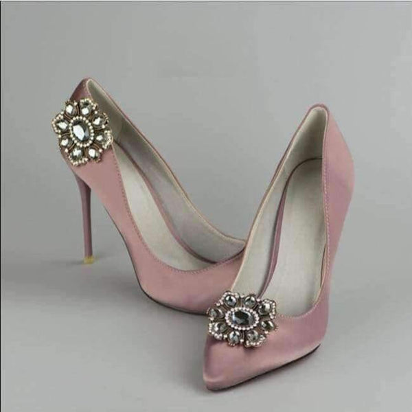 Planet Gates (1pair) luxury classic crystal removable sparkling water drill shoe buckle shoe accessories DIY shoe clips.