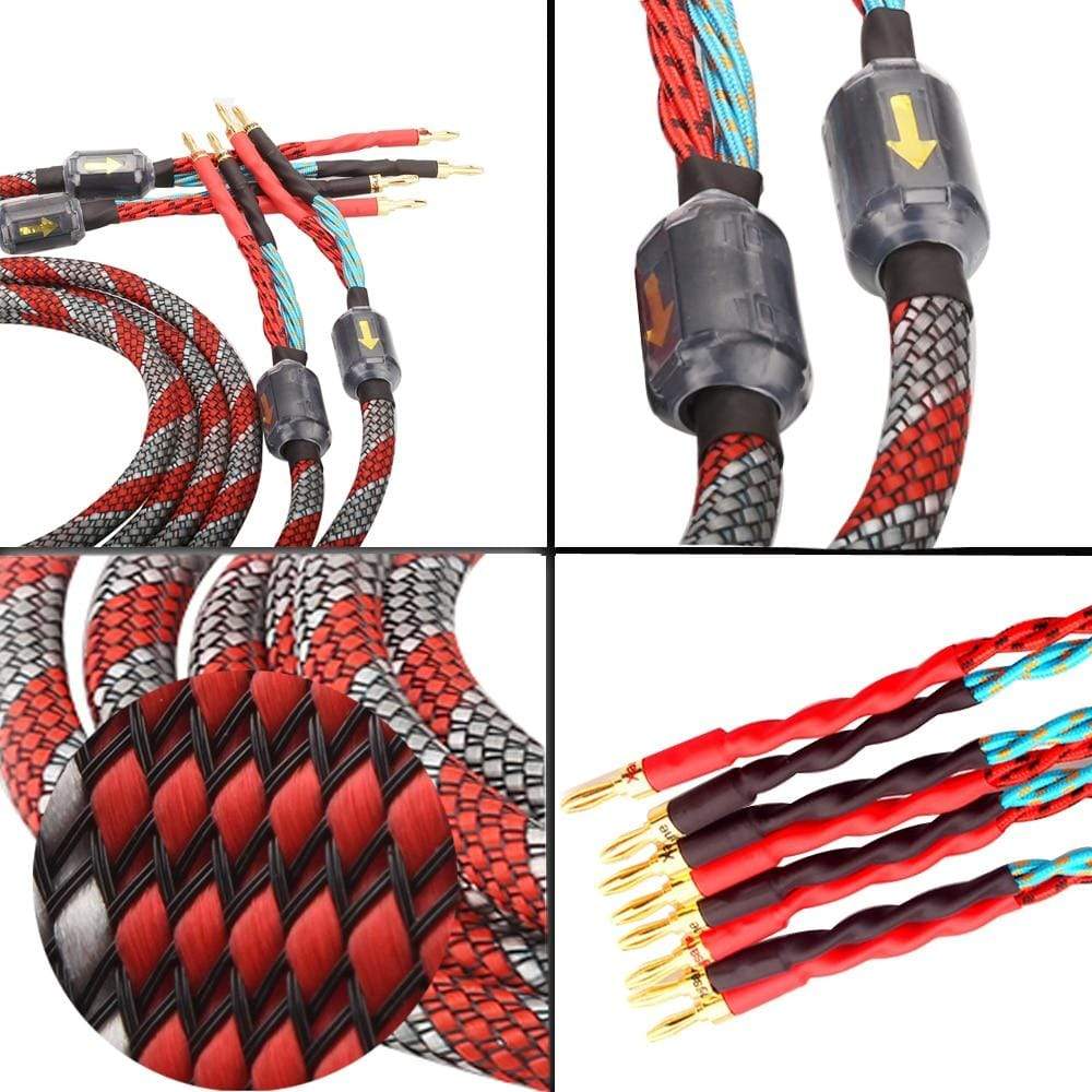 Planet Gates 1Pair oxygen-free copper audio speaker cable HI-FI high-end amplifier speaker cable Banana plug cable