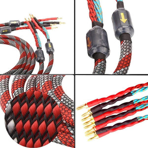 Planet Gates 1Pair oxygen-free copper audio speaker cable HI-FI high-end amplifier speaker cable Banana plug cable