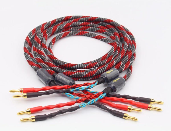 Planet Gates 1Pair oxygen-free copper audio speaker cable HI-FI high-end amplifier speaker cable Banana plug cable