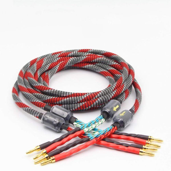 Planet Gates 1Pair oxygen-free copper audio speaker cable HI-FI high-end amplifier speaker cable Banana plug cable