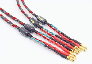 Planet Gates 1Pair oxygen-free copper audio speaker cable HI-FI high-end amplifier speaker cable Banana plug cable