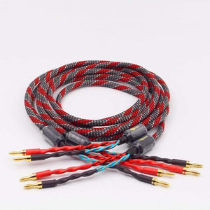 Planet Gates 1Pair oxygen-free copper audio speaker cable HI-FI high-end amplifier speaker cable Banana plug cable