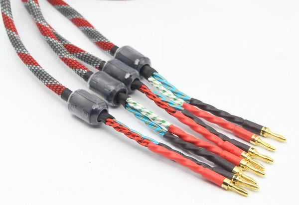 Planet Gates 1Pair oxygen-free copper audio speaker cable HI-FI high-end amplifier speaker cable Banana plug cable