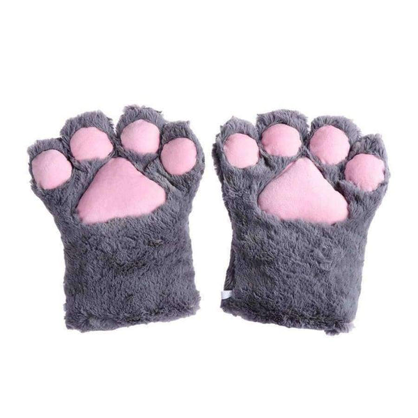 Planet Gates 1Pair Women Girls Cute Cat Kitten Paw Claw Warm Gloves Soft Anime Cosplay Plush for Halloween Party Accessories