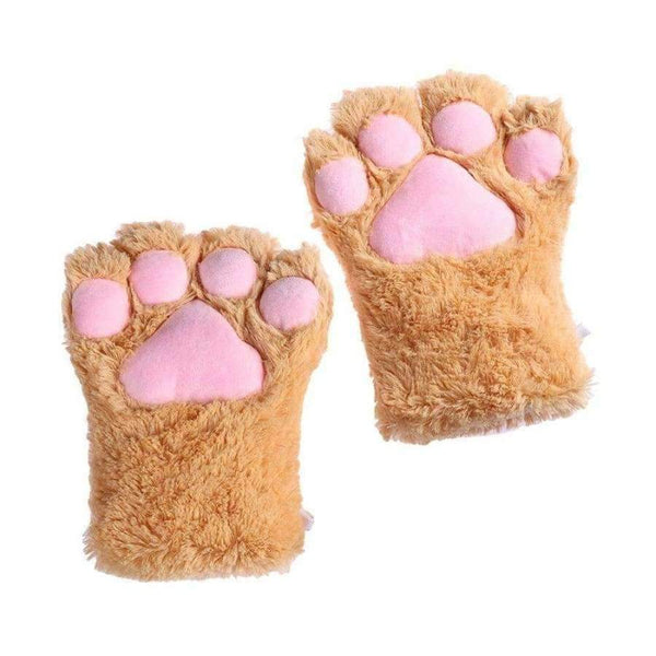 Planet Gates 1Pair Women Girls Cute Cat Kitten Paw Claw Warm Gloves Soft Anime Cosplay Plush for Halloween Party Accessories