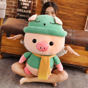 1pc 25/35/50cm Lovely Colorful Pig with Clothes Stuffed Cute Animal Pig Plush Toys for Children Kids Appease Doll Birthday Gift