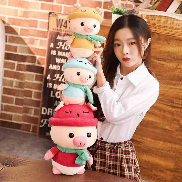 1pc 25/35/50cm Lovely Colorful Pig with Clothes Stuffed Cute Animal Pig Plush Toys for Children Kids Appease Doll Birthday Gift