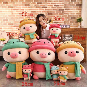 1pc 25/35/50cm Lovely Colorful Pig with Clothes Stuffed Cute Animal Pig Plush Toys for Children Kids Appease Doll Birthday Gift