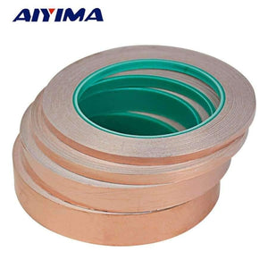 Planet Gates 1Pc 25M Double-sided Conductive EMI Shielding Copper Foil Tape 5MM 6MM-35MM Adhesive Barrier