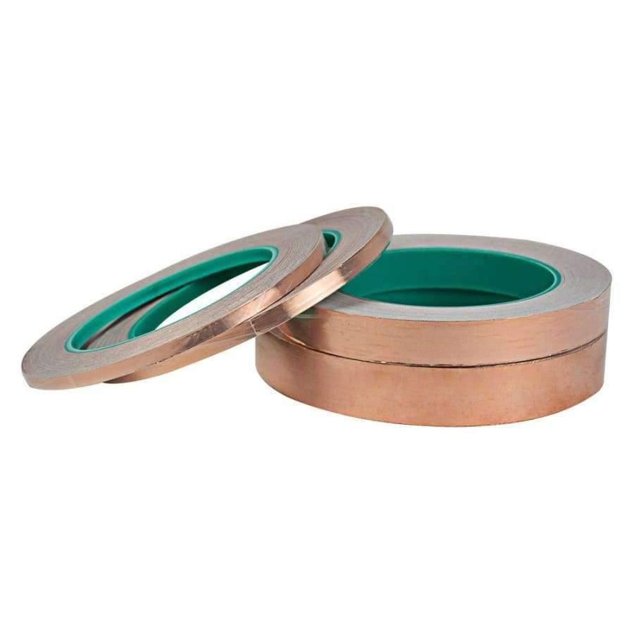Planet Gates 1Pc 25M Double-sided Conductive EMI Shielding Copper Foil Tape 5MM 6MM-35MM Adhesive Barrier