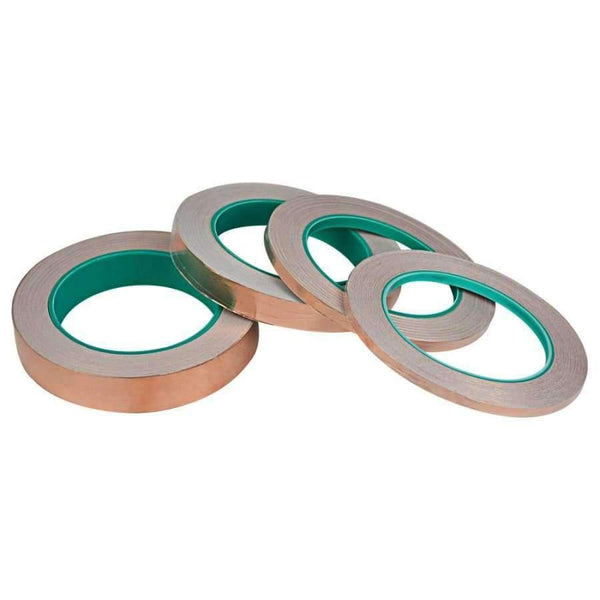 Planet Gates 1Pc 25M Double-sided Conductive EMI Shielding Copper Foil Tape 5MM 6MM-35MM Adhesive Barrier