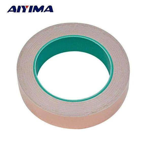 Planet Gates 1Pc 25M Double-sided Conductive EMI Shielding Copper Foil Tape 5MM 6MM-35MM Adhesive Barrier